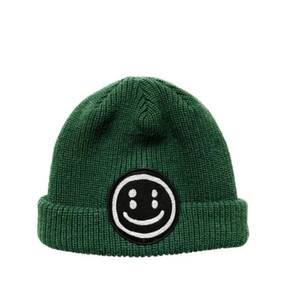 little man Happy beanie Green With A Happy Face Acrylic And‎ Wool